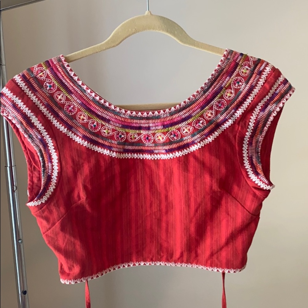 Embroidered crop top